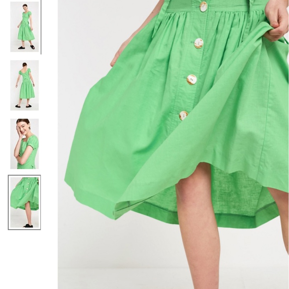NWT House Of Sunny Rustic Green Cold Shoulder Dres - Picture 4 of 10